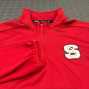 Adidas NC State Wolfpack Quarter Zip Pullover Mens XL Red Climalite NCAA Sport
